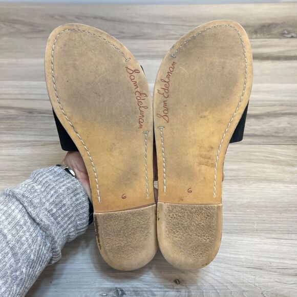 Sam Edelman Gio Black Suede Leather Slide Sandals Women's Size 6 Slip On - Picture 6 of 10